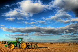 Tractor on a farm